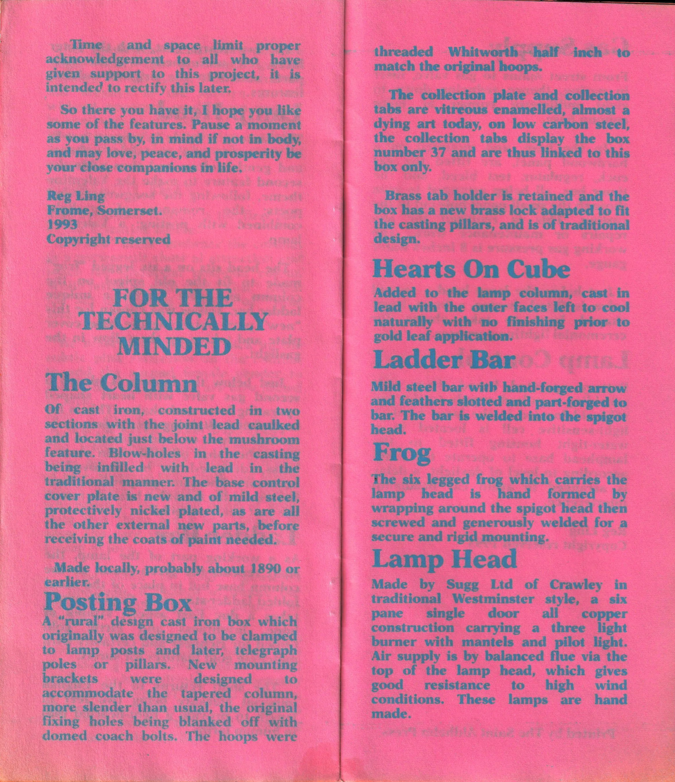 Spread from the 1993 commemorative guide for the technically minded.